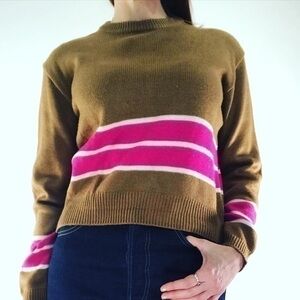70’s Vintage Jaycee Papell Brown and Pink Crewneck Sweater